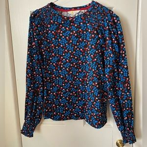 Boden Smocked Blouson Jersey Top